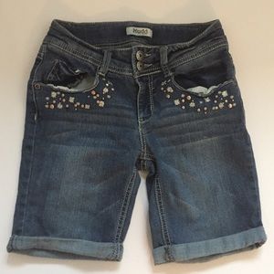 sparkly denim shorts
